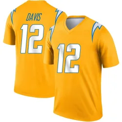 Men's Derius Davis Los Angeles Chargers No.12 Legend Inverted Jersey - Gold
