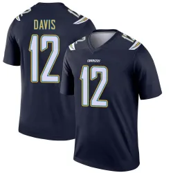 Men's Derius Davis Los Angeles Chargers No.12 Legend Jersey - Navy