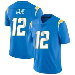 Men's Derius Davis Los Angeles Chargers No.12 Limited Powder Vapor Untouchable Alternate Jersey - Blue