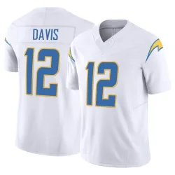 Men's Derius Davis Los Angeles Chargers No.12 Limited Vapor F.U.S.E. Jersey - White