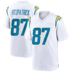Men's Dez Fitzpatrick Los Angeles Chargers No.87 Game Jersey - White