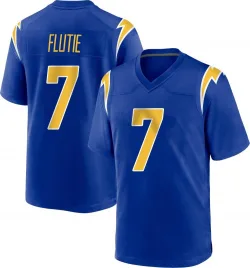 Men's Doug Flutie Los Angeles Chargers No.7 Game 2nd Alternate Jersey - Royal