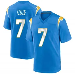 Men's Doug Flutie Los Angeles Chargers No.7 Game Powder Alternate Jersey - Blue