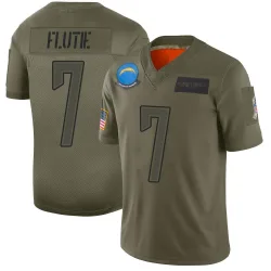 Men's Doug Flutie Los Angeles Chargers No.7 Limited 2019 Salute to Service Jersey - Camo