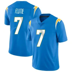 Men's Doug Flutie Los Angeles Chargers No.7 Limited Powder Vapor Untouchable Alternate Jersey - Blue