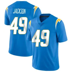 Men's Eddie Jackson Los Angeles Chargers No.49 Limited Powder Vapor Untouchable Alternate Jersey - Blue