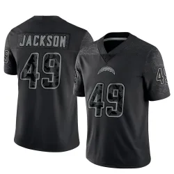 Men's Eddie Jackson Los Angeles Chargers No.49 Limited Reflective Jersey - Black