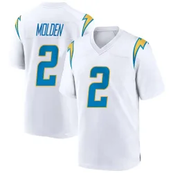 Men's Elijah Molden Los Angeles Chargers No.2 Game Jersey - White