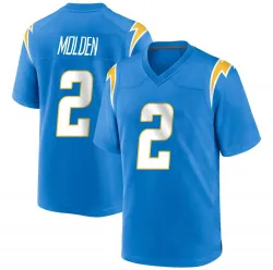 Men's Elijah Molden Los Angeles Chargers No.2 Game Powder Alternate Jersey - Blue