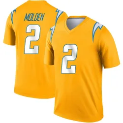 Men's Elijah Molden Los Angeles Chargers No.2 Legend Inverted Jersey - Gold