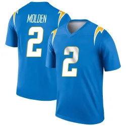 Men's Elijah Molden Los Angeles Chargers No.2 Legend Powder Jersey - Blue