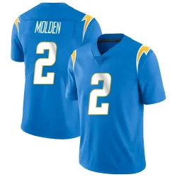 Men's Elijah Molden Los Angeles Chargers No.2 Limited Powder Vapor Untouchable Alternate Jersey - Blue