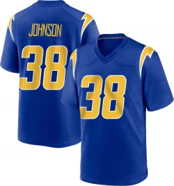 Men's Emany Johnson Los Angeles Chargers No.38 Game 2nd Alternate Jersey - Royal
