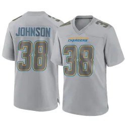Men's Emany Johnson Los Angeles Chargers No.38 Game Atmosphere Fashion Jersey - Gray