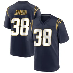 Men's Emany Johnson Los Angeles Chargers No.38 Game Team Color Jersey - Navy