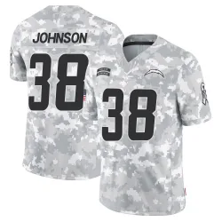 Men's Emany Johnson Los Angeles Chargers No.38 Limited 2024 Salute to Service Jersey - Arctic Camo