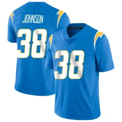 Men's Emany Johnson Los Angeles Chargers No.38 Limited Powder Vapor Untouchable Alternate Jersey - Blue