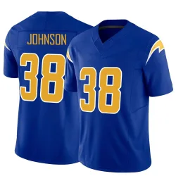 Men's Emany Johnson Los Angeles Chargers No.38 Limited Vapor F.U.S.E. Jersey - Royal