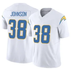 Men's Emany Johnson Los Angeles Chargers No.38 Limited Vapor F.U.S.E. Jersey - White