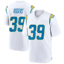 Men's Eric Rogers Los Angeles Chargers No.39 Game Jersey - White