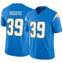 Men's Eric Rogers Los Angeles Chargers No.39 Limited Powder Vapor F.U.S.E. Jersey - Blue