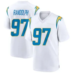 Men's Garmon Randolph Los Angeles Chargers No.97 Game Jersey - White