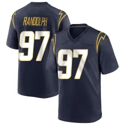 Men's Garmon Randolph Los Angeles Chargers No.97 Game Team Color Jersey - Navy