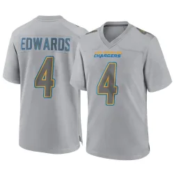 Men's Gus Edwards Los Angeles Chargers No.4 Game Atmosphere Fashion Jersey - Gray