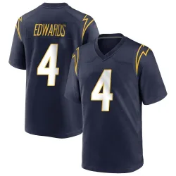 Men's Gus Edwards Los Angeles Chargers No.4 Game Team Color Jersey - Navy