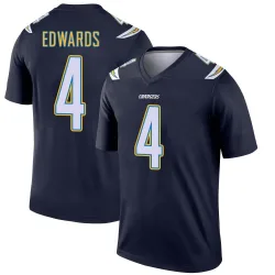Men's Gus Edwards Los Angeles Chargers No.4 Legend Jersey - Navy