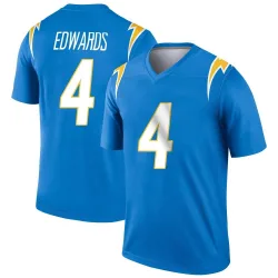 Men's Gus Edwards Los Angeles Chargers No.4 Legend Powder Jersey - Blue