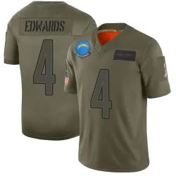 Men's Gus Edwards Los Angeles Chargers No.4 Limited 2019 Salute to Service Jersey - Camo