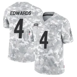 Men's Gus Edwards Los Angeles Chargers No.4 Limited 2024 Salute to Service Jersey - Arctic Camo
