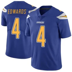 Men's Gus Edwards Los Angeles Chargers No.4 Limited Color Rush Vapor Untouchable Jersey - Royal