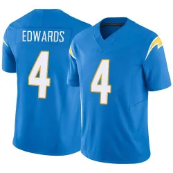 Men's Gus Edwards Los Angeles Chargers No.4 Limited Powder Vapor F.U.S.E. Jersey - Blue