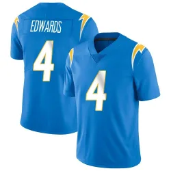 Men's Gus Edwards Los Angeles Chargers No.4 Limited Powder Vapor Untouchable Alternate Jersey - Blue