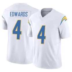 Men's Gus Edwards Los Angeles Chargers No.4 Limited Vapor F.U.S.E. Jersey - White