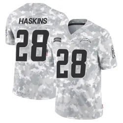 Men's Hassan Haskins Los Angeles Chargers No.28 Limited 2024 Salute to Service Jersey - Arctic Camo
