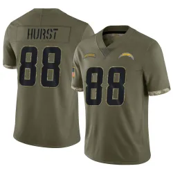 Men's Hayden Hurst Los Angeles Chargers No.88 Limited 2022 Salute To Service Jersey - Olive