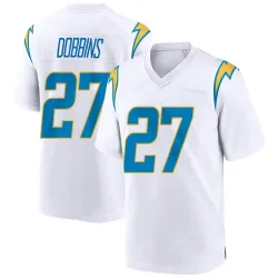 Men's J.K. Dobbins Los Angeles Chargers No.27 Game Jersey - White