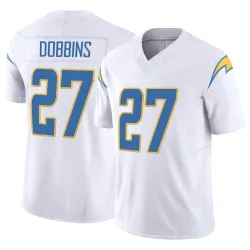 Men's J.K. Dobbins Los Angeles Chargers No.27 Limited Vapor F.U.S.E. Jersey - White