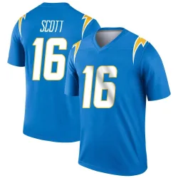 Men's JK Scott Los Angeles Chargers No.16 Legend Powder Jersey - Blue