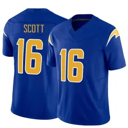 Men's JK Scott Los Angeles Chargers No.16 Limited Vapor F.U.S.E. Jersey - Royal