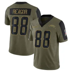 Men's Jalen Reagor Los Angeles Chargers No.88 Limited 2021 Salute To Service Jersey - Olive
