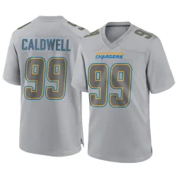 Men's Jamaree Caldwell Los Angeles Chargers No.99 Game Atmosphere Fashion Jersey - Gray
