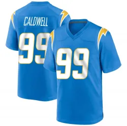 Men's Jamaree Caldwell Los Angeles Chargers No.99 Game Powder Alternate Jersey - Blue