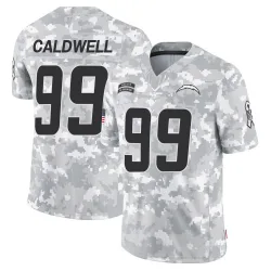 Men's Jamaree Caldwell Los Angeles Chargers No.99 Limited 2024 Salute to Service Jersey - Arctic Camo