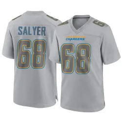 Men's Jamaree Salyer Los Angeles Chargers No.68 Game Atmosphere Fashion Jersey - Gray