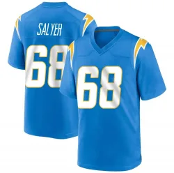 Men's Jamaree Salyer Los Angeles Chargers No.68 Game Powder Alternate Jersey - Blue