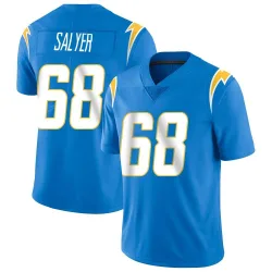 Men's Jamaree Salyer Los Angeles Chargers No.68 Limited Powder Vapor Untouchable Alternate Jersey - Blue